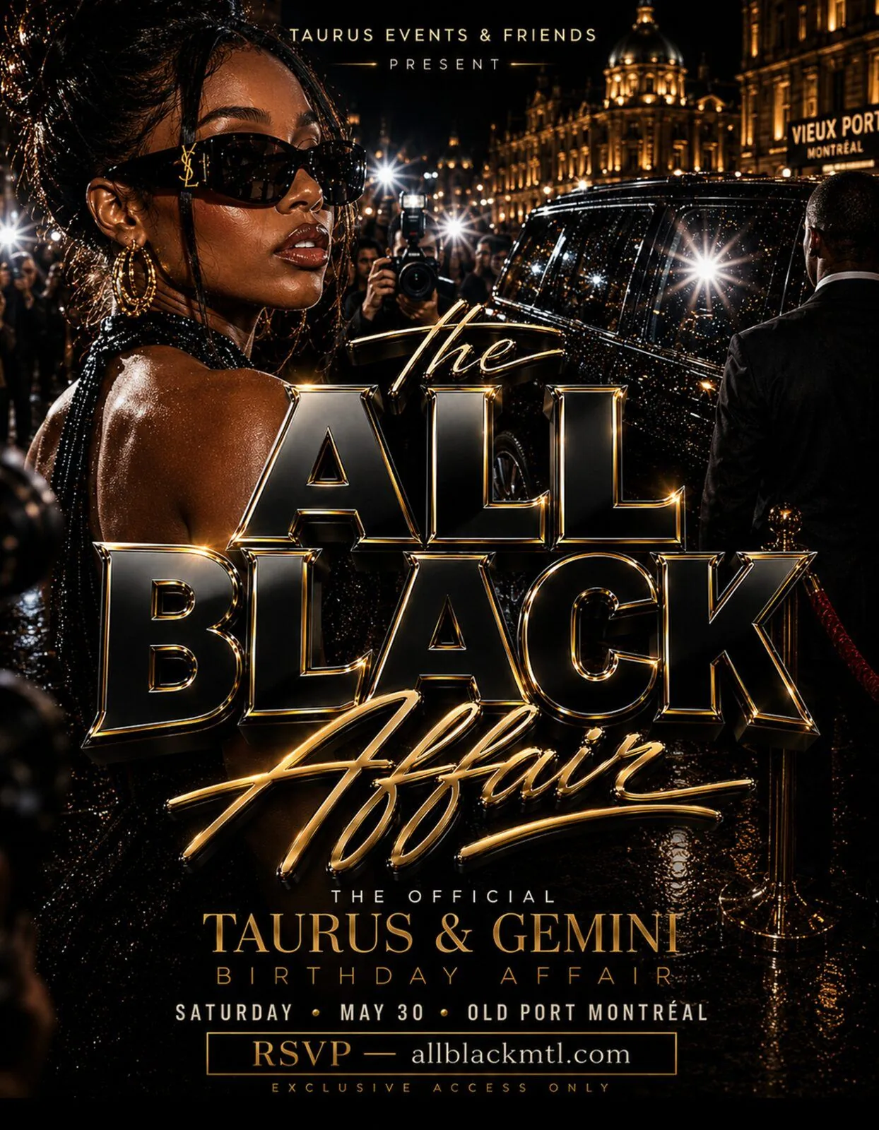 The All Black Affair — Official Taurus & Gemini Birthday Affair flyer
